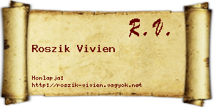 Roszik Vivien névjegykártya